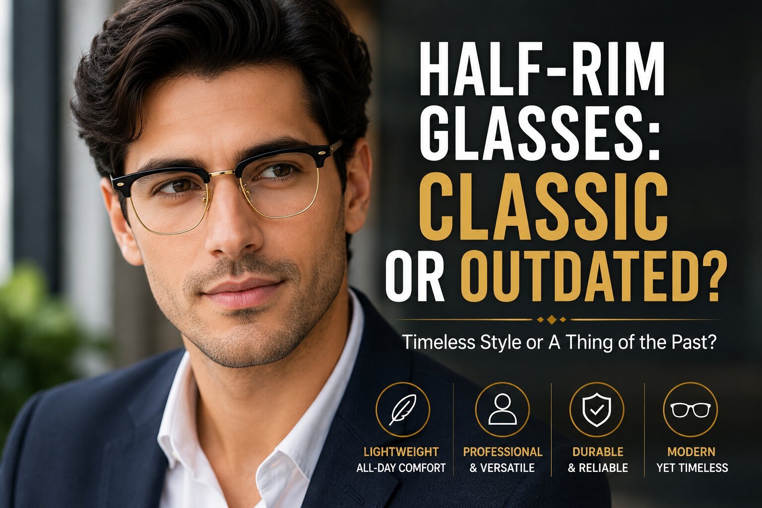 half-rim glasses: classic or outdated?